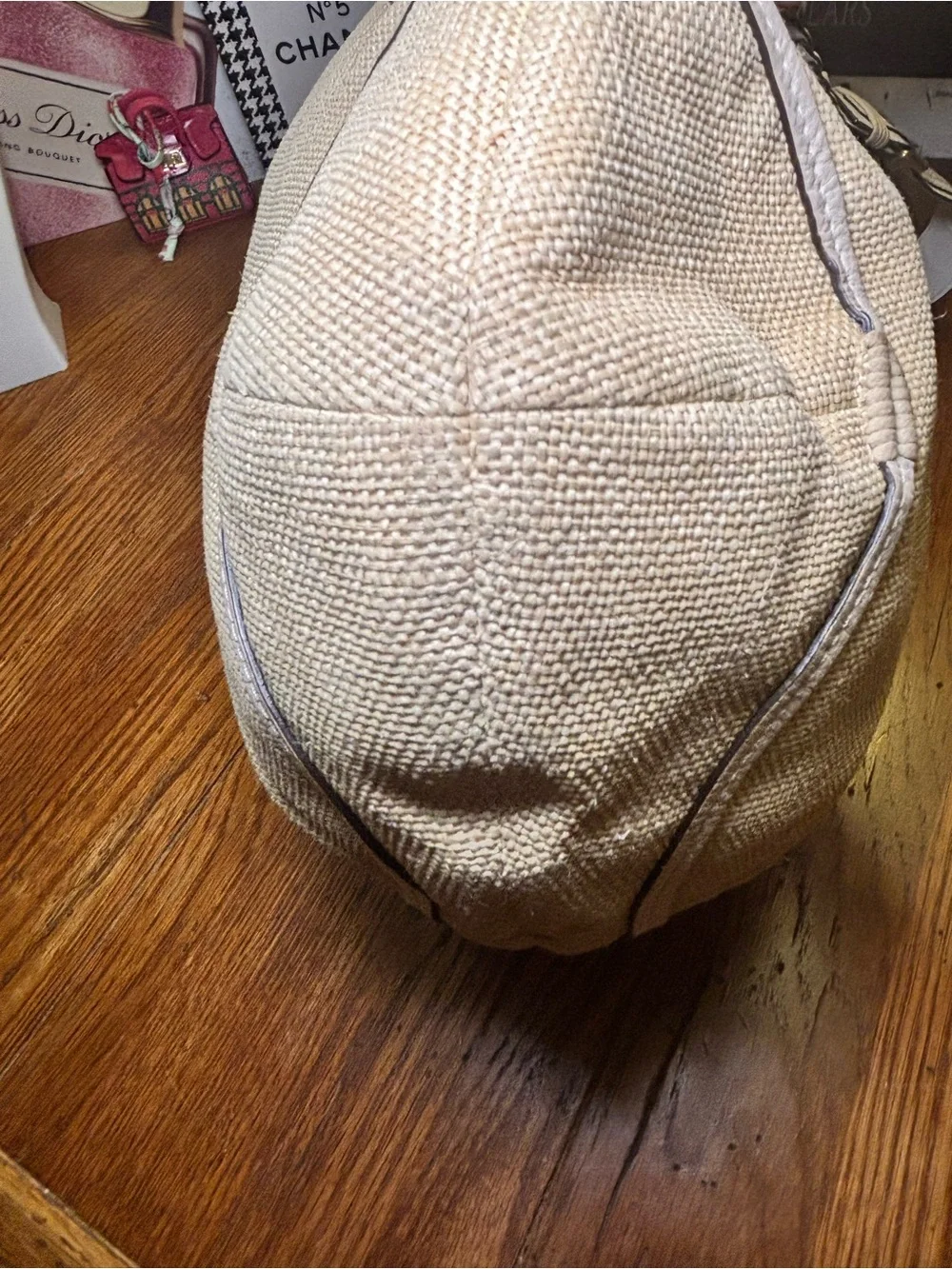 Coach Soho Angora Straw Hobo 4711 Cream White Braided Leather Y2K EUC